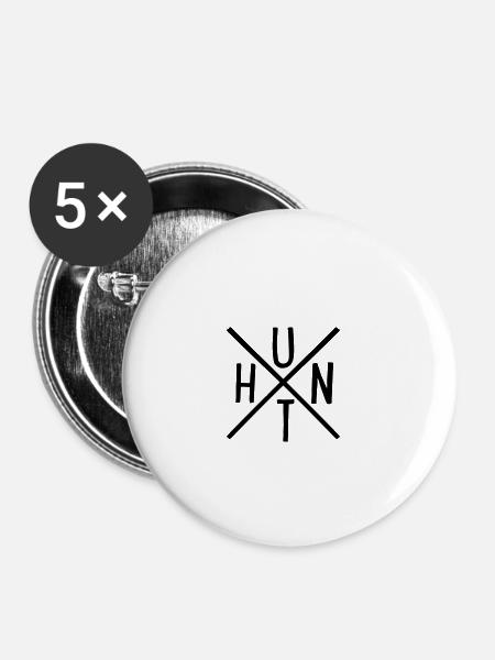hunt - Buttons klein 25 mm (5er Pack) - Weiß