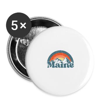 Maine USA Staat Natur Liebhaber Berge - Buttons klein 25 mm (5er Pack) - Weiß - Vorne