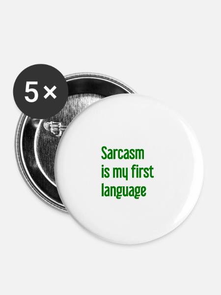 Sarkasmus-Profi - Buttons klein 25 mm (5er Pack) - Weiß