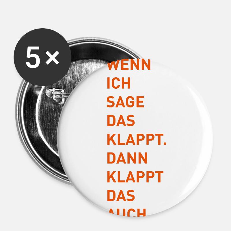 Das klappt - Buttons klein 25 mm (5er Pack) - Weiß
