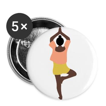 Yoga Sun Salutation - Buttons small 1''/25 mm (5-pack) - white - Front