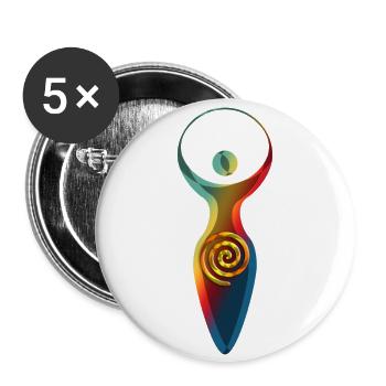 Spiritual Symbol - Goddess Of Earth Gaya 2 - Buttons klein 25 mm (5er Pack) - Weiß - Vorne