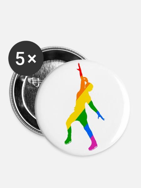 Farbenspiel im Eislauf - Buttons klein 25 mm (5er Pack) - Weiß