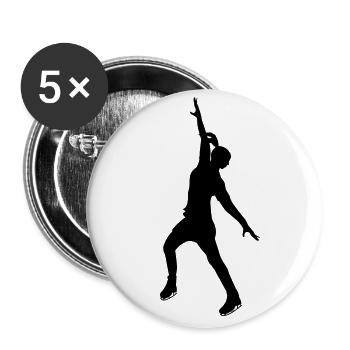 Princesse des glaces en blanc - Lot de 5 petits badges (25 mm) - blanc - Devant