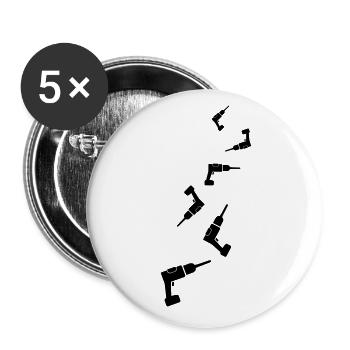 Bohrmaschine - Buttons klein 25 mm (5er Pack) - Weiß - Vorne