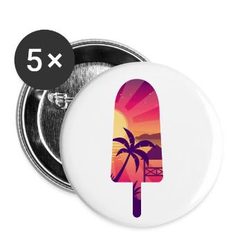 Asiatisches Meerblick-Schattenbild gefrorener Stock - Buttons klein 25 mm (5er Pack) - Weiß - Vorne