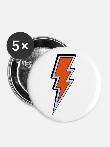 Blitz - Buttons klein 25 mm (5er Pack) - Weiß