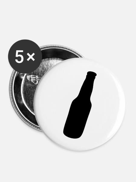 Alkohol - Buttons klein 25 mm (5er Pack) - Weiß