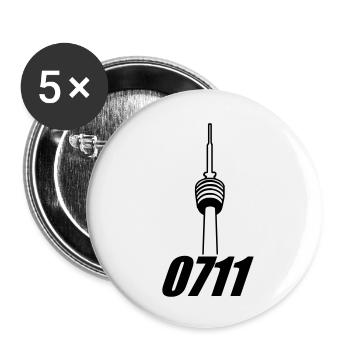 0711 - Buttons klein 25 mm (5er Pack) - Weiß - Vorne