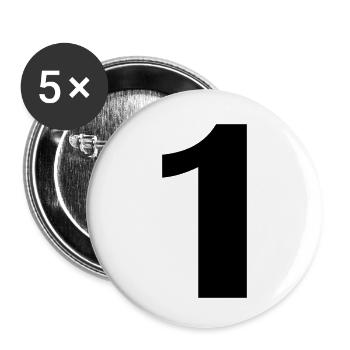 1 - Buttons klein 25 mm (5er Pack) - Weiß - Vorne