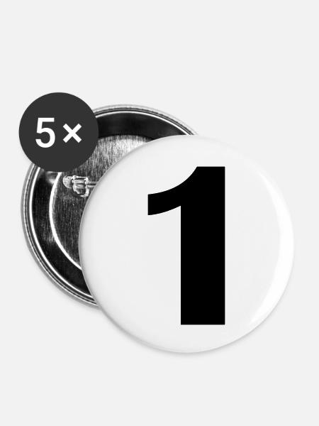1 - Buttons klein 25 mm (5er Pack) - Weiß