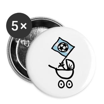 Argentina Bebé Fútbol Fan - Buttons klein 25 mm (5er Pack) - Weiß - Vorne