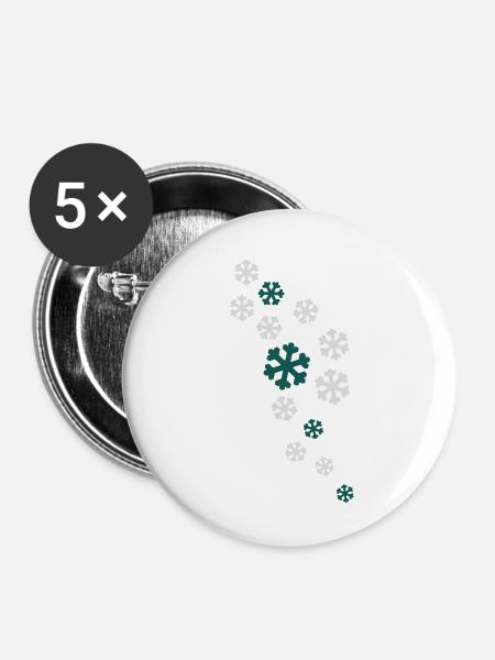 schnee - Buttons klein 25 mm (5er Pack) - Weiß