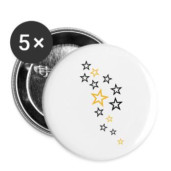 sterne - Buttons klein 25 mm (5er Pack) - Weiß - Vorne