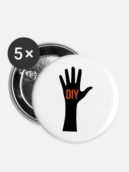 DIY Hand - Buttons klein 25 mm (5er Pack) - Weiß