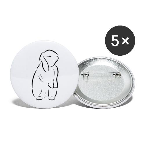 stehendes Häschen Hase Kaninchen Zwergkaninchen - Buttons klein 25 mm (5er Pack)