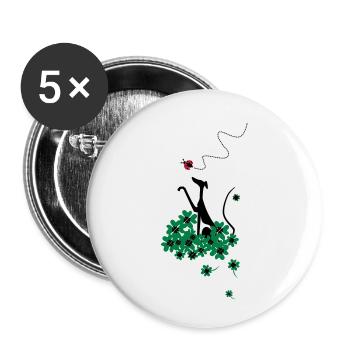 glücksbringer - Buttons klein 25 mm (5er Pack) - Weiß - Vorne