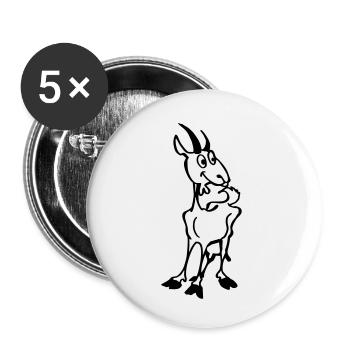 Ziegen Kitz - Buttons klein 25 mm (5er Pack) - Weiß - Vorne