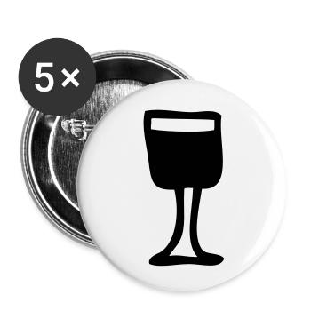 glas voll - Buttons klein 25 mm (5er Pack) - Weiß - Vorne