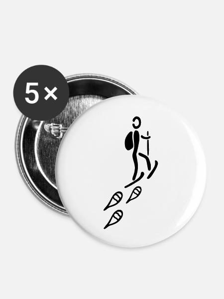 Schneeschuh Tour - Buttons klein 25 mm (5er Pack) - Weiß