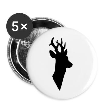 Rehbock - Buttons klein 25 mm (5er Pack) - Weiß - Vorne