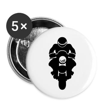 Biker - Buttons small 1''/25 mm (5-pack) - white - Front