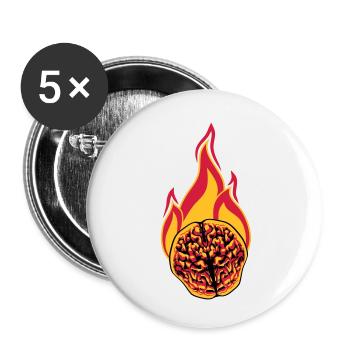 smart brain smart on fire think ko - Buttons small 1''/25 mm (5-pack) - white - Front
