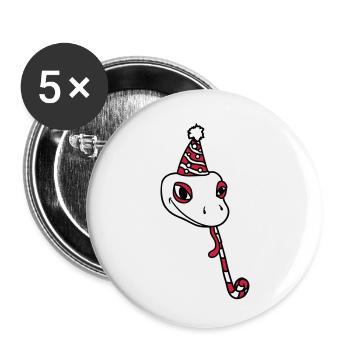 kopf feiern geburtstag party geschenk schlange ges - Buttons klein 25 mm (5er Pack) - Weiß - Vorne