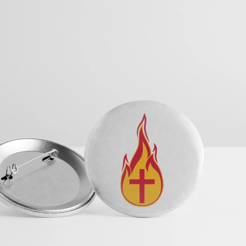 fire flames hot burn burned torch loder Buttons small 1''/25 mm (5-pack)