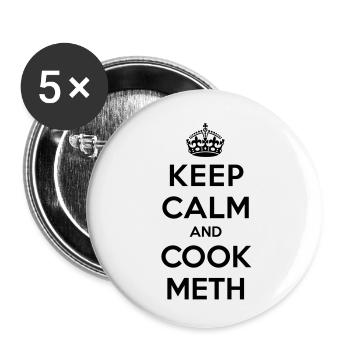 Keep calm and cook meth (Breaking Bad) - Buttons klein 25 mm (5er Pack) - Weiß - Vorne