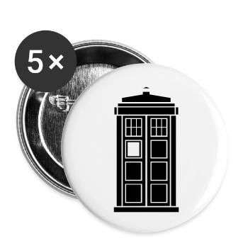 Tardis - Buttons small 1''/25 mm (5-pack) - white - Front