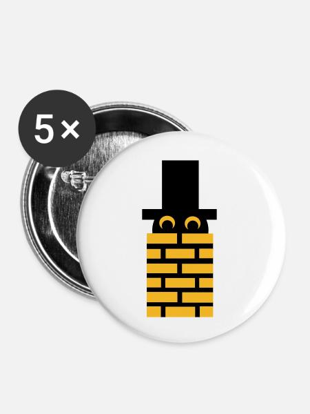 Schornsteinfeger - Buttons klein 25 mm (5er Pack) - Weiß