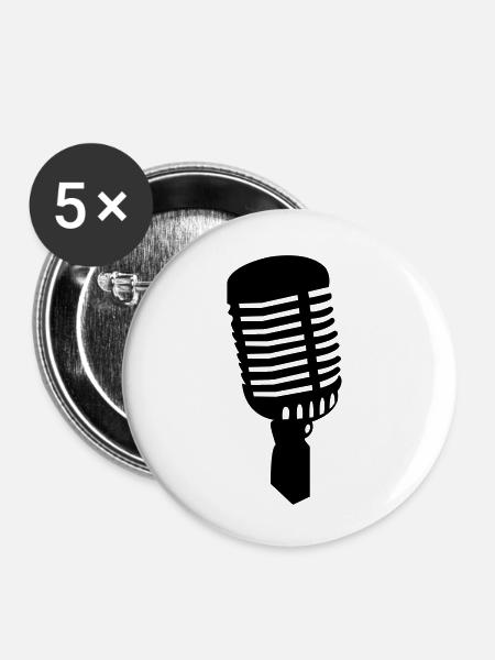 mic1 - Buttons klein 25 mm (5er Pack) - Weiß