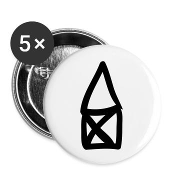 Maison de Nicolas - Lot de 5 petits badges (25 mm) - blanc - Devant
