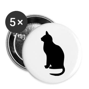 cat - Buttons klein 25 mm (5er Pack) - Weiß - Vorne