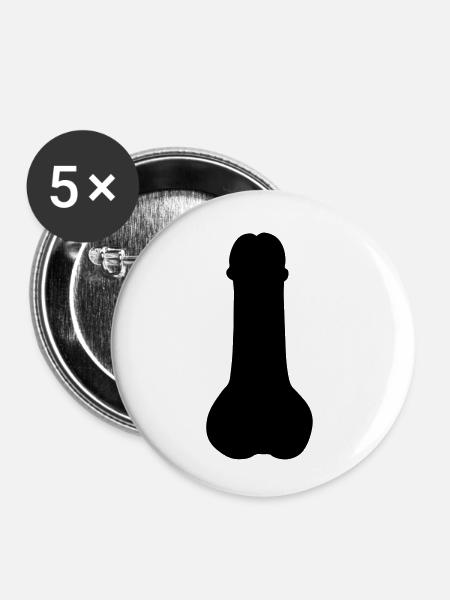 Schwanz - Buttons klein 25 mm (5er Pack) - Weiß