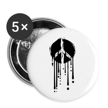 graffiti drops peace circle round symbol peace l - Buttons small 1''/25 mm (5-pack) - white - Front