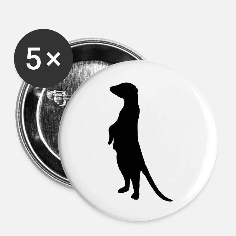 erdmaennchen - Buttons klein 25 mm (5er Pack) - Weiß