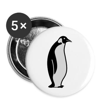 Pinguin pinguïn - Buttons klein 25 mm (5er Pack) - Weiß - Vorne