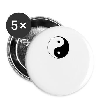 yin yang dao - Lot de 5 petits badges (25 mm) - blanc - Devant