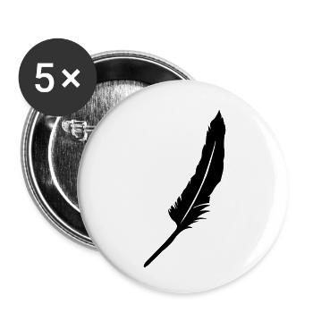 feder - Buttons klein 25 mm (5er Pack) - Weiß - Vorne