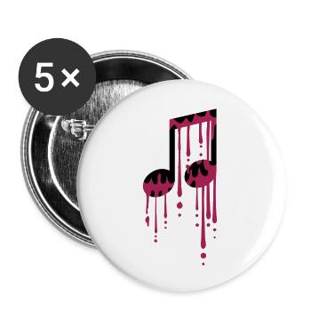 rose gouttes graffiti humide signe fête musique - Lot de 5 petits badges (25 mm) - blanc - Devant