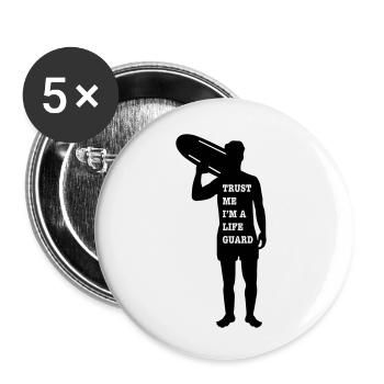 Rettungsschwimmer - Buttons klein 25 mm (5er Pack) - Weiß - Vorne