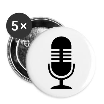 mic_01 - Buttons klein 25 mm (5er Pack) - Weiß - Vorne