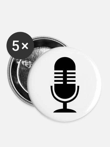 mic_01 - Buttons klein 25 mm (5er Pack) - Weiß