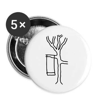 Baum Schaukel - Buttons klein 25 mm (5er Pack) - Weiß - Vorne