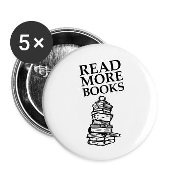 Read More Books - Buttons klein 25 mm (5er Pack) - Weiß - Vorne