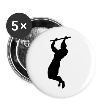 klimzuege mann - Buttons klein 25 mm (5er Pack) - Weiß - Vorne