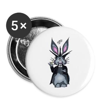 Herbert le lièvre comme chef d'orchestre - Lot de 5 petits badges (25 mm) - blanc - Devant