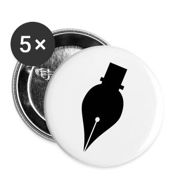 Writing pen or ink pen logo for writer - Buttons small 1''/25 mm (5-pack) - white - Front